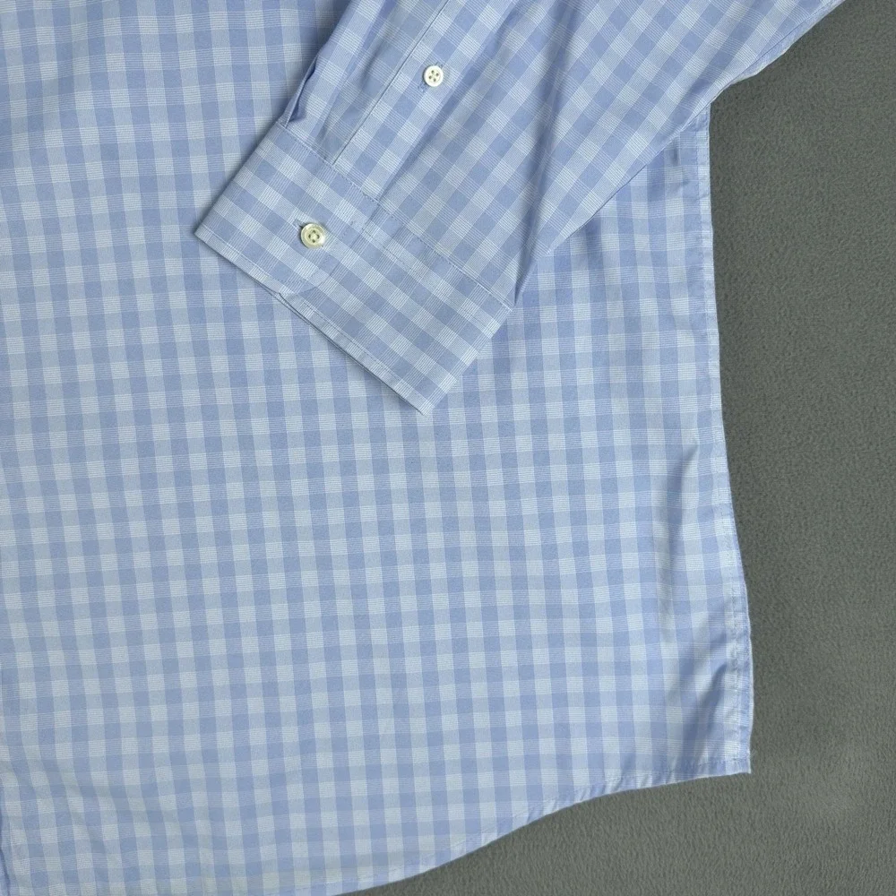 Jos A Bank Shirt Mens 4XLT Blue White Tailored Fit Travel Tech Performance New